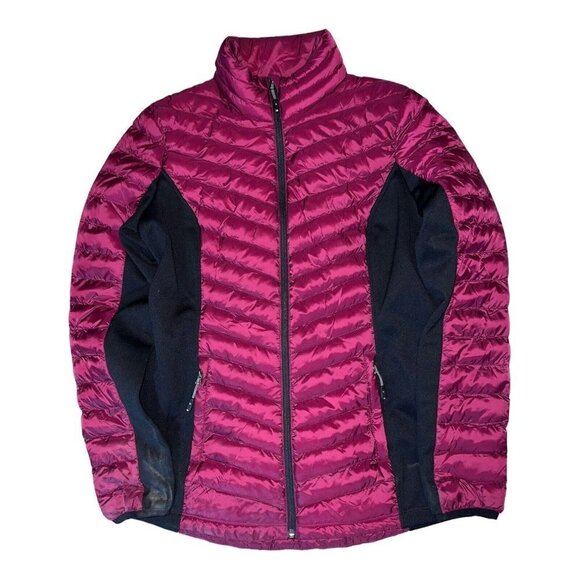 32 Degrees Jackets & Blazers - 32 DEGREES Heat Womens Puffer Jacket Maroon Black Color Block Full Zip